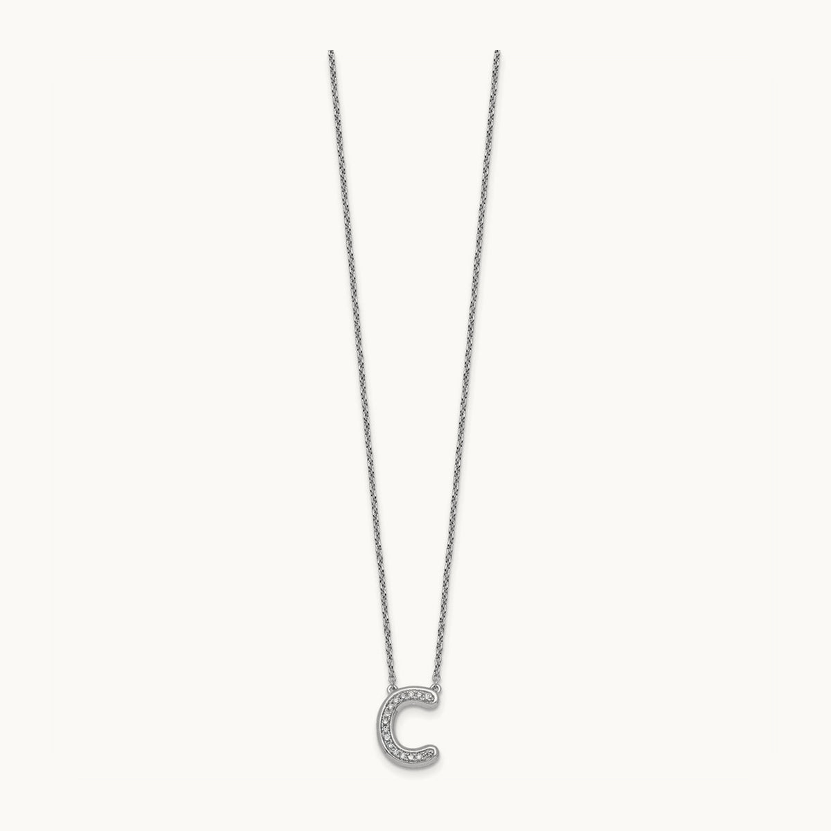 Initial C Necklace, 0.15 ct tw Lab-Grown Diamond