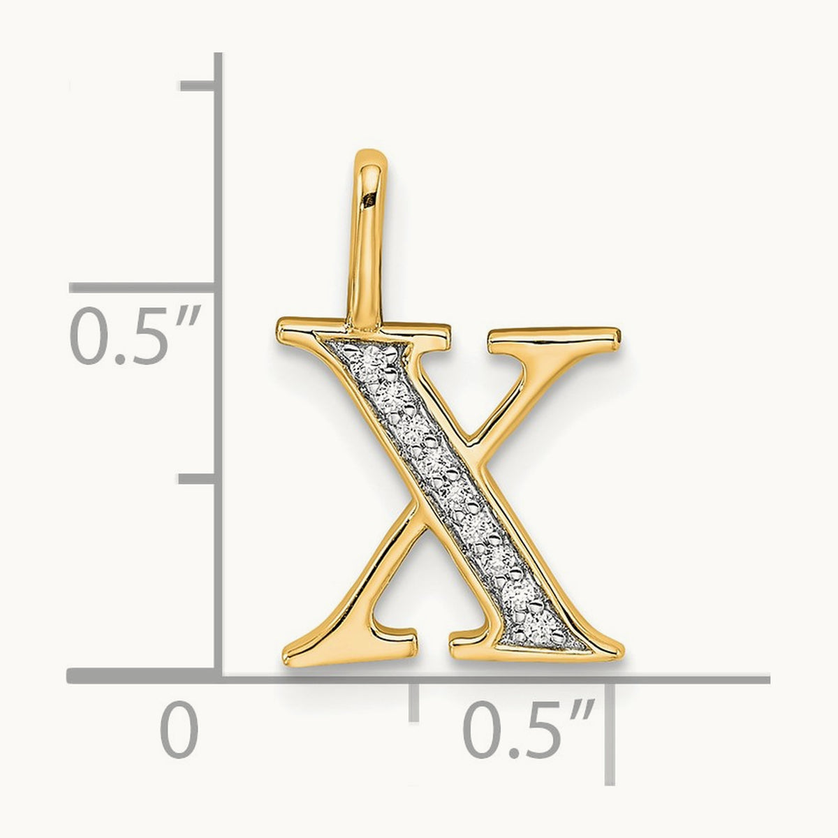 Diamond Initial X Pendant, 14K