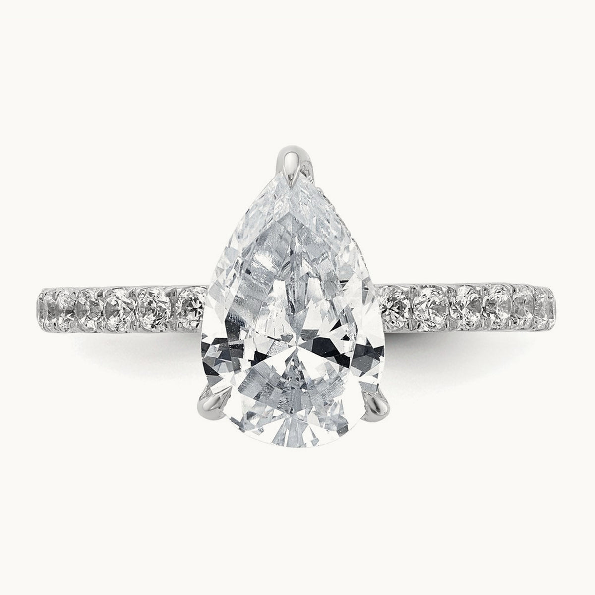 Pear Solitaire Engagement Ring, 1.25-4.75 ct tw Lab-Grown Diamond — 2 5/8 ct, 14K White Gold