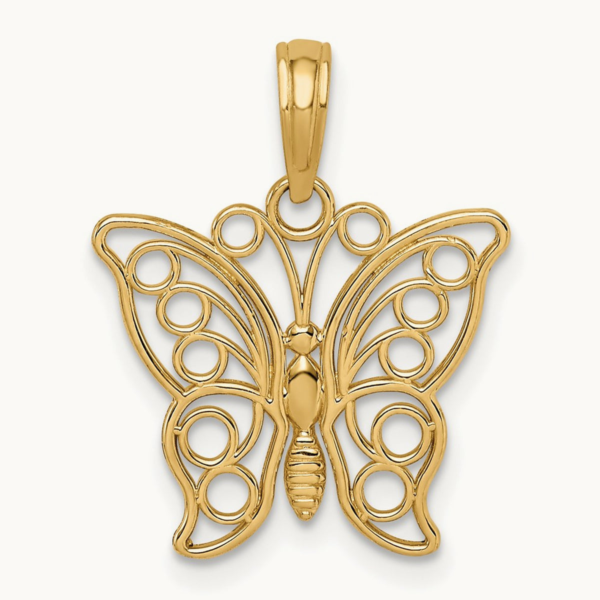 Cut-out Butterfly Large Pendant — 14K Yellow Gold