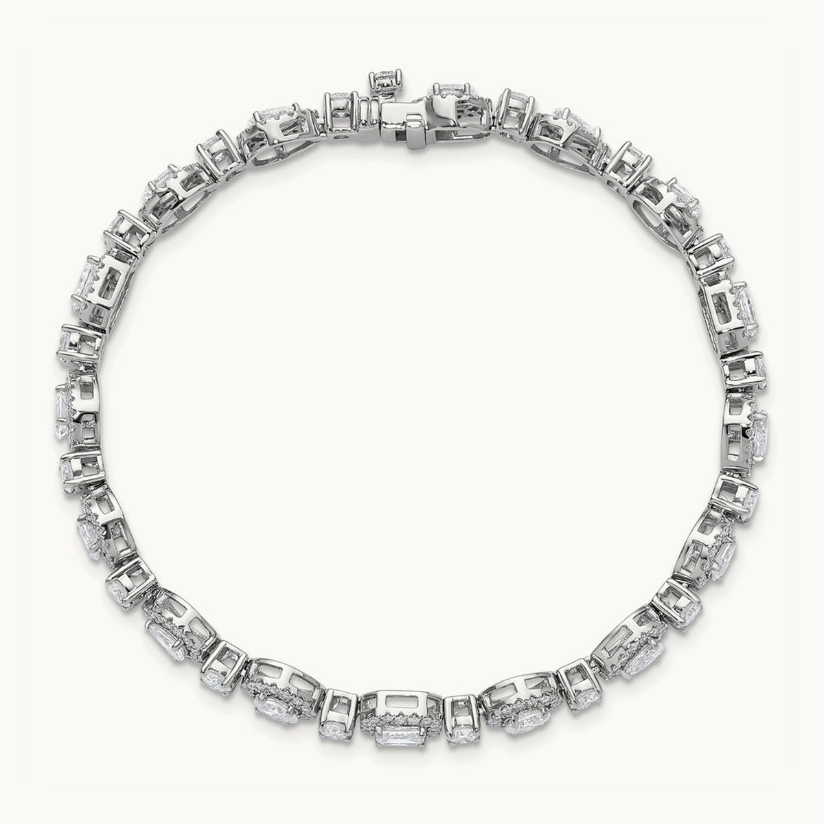 Fashion Tennis Bracelet, 5.50 ct tw Lab-Grown Diamond — 14K White Gold