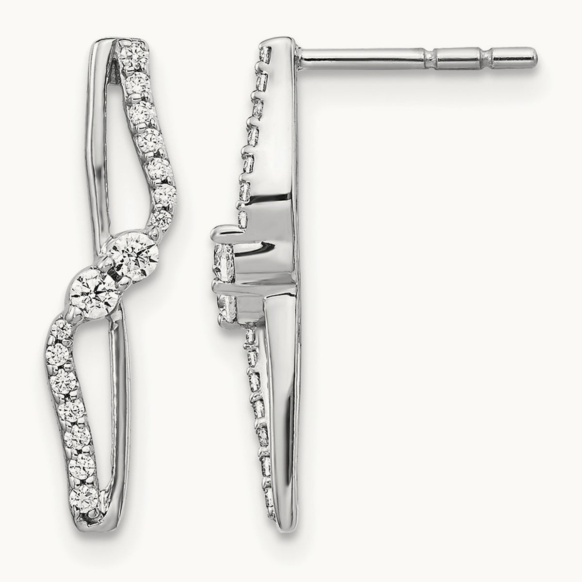 Fashion Post Earrings, 0.25 ct tw Lab-Grown Diamond