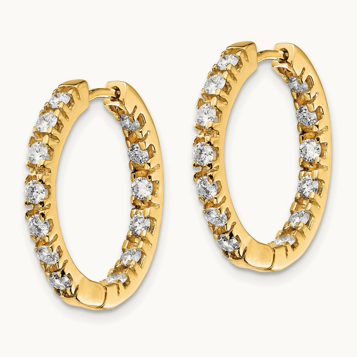 VS Diamond Hinged Hoop Earrings, 14K