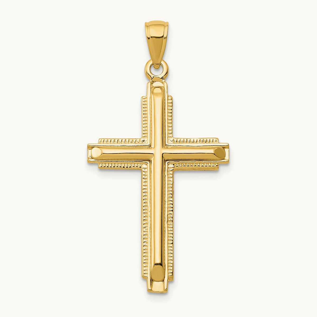 Polished Cross Pendant — 14K Yellow Gold