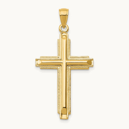 Polished Cross Pendant — 14K Yellow Gold