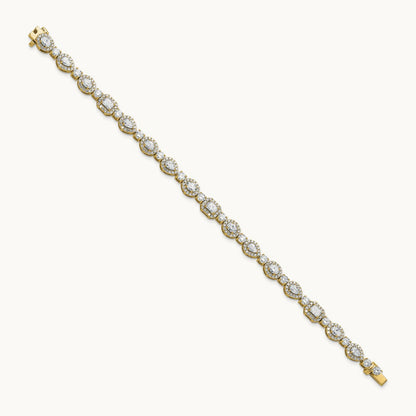 Fashion Tennis Bracelet, 5.50 ct tw Lab-Grown Diamond — 14K Yellow Gold
