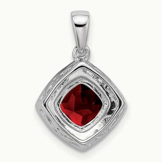 Cushion Garnet and Diamond Pendant — photo set