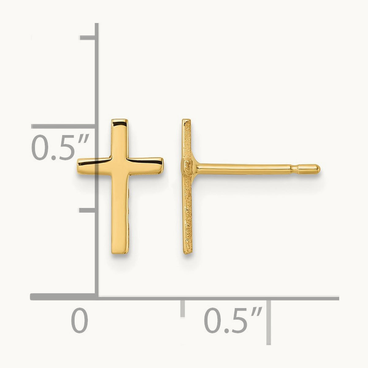 Polished Cross Earrings — 10mm