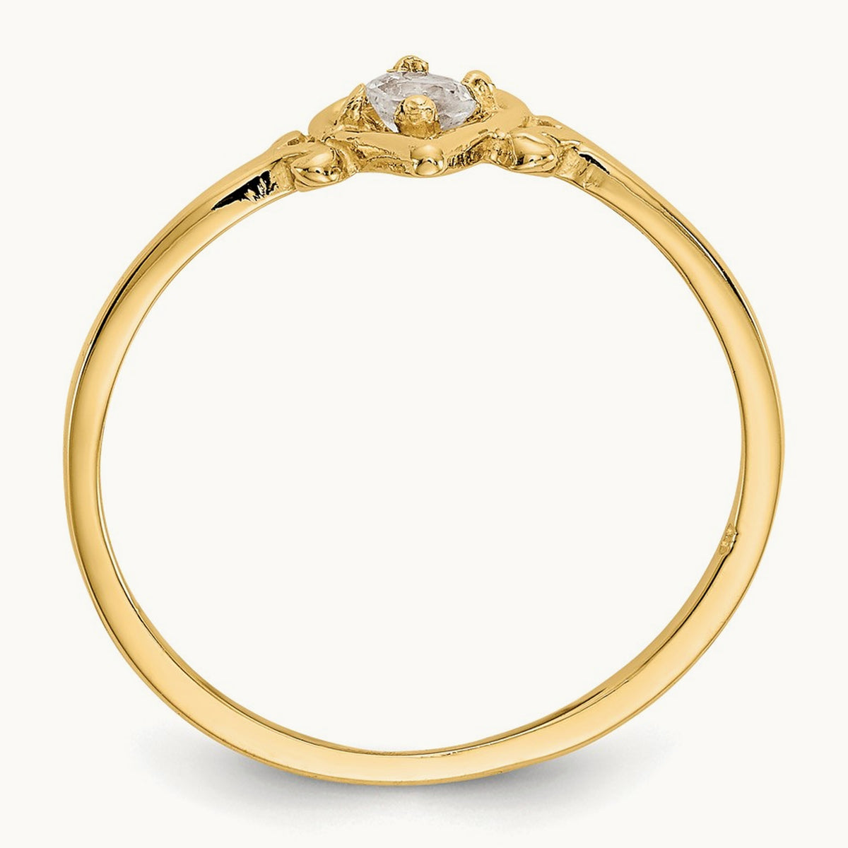 Topaz Birthstone Heart Ring — 14K Yellow Gold, 7