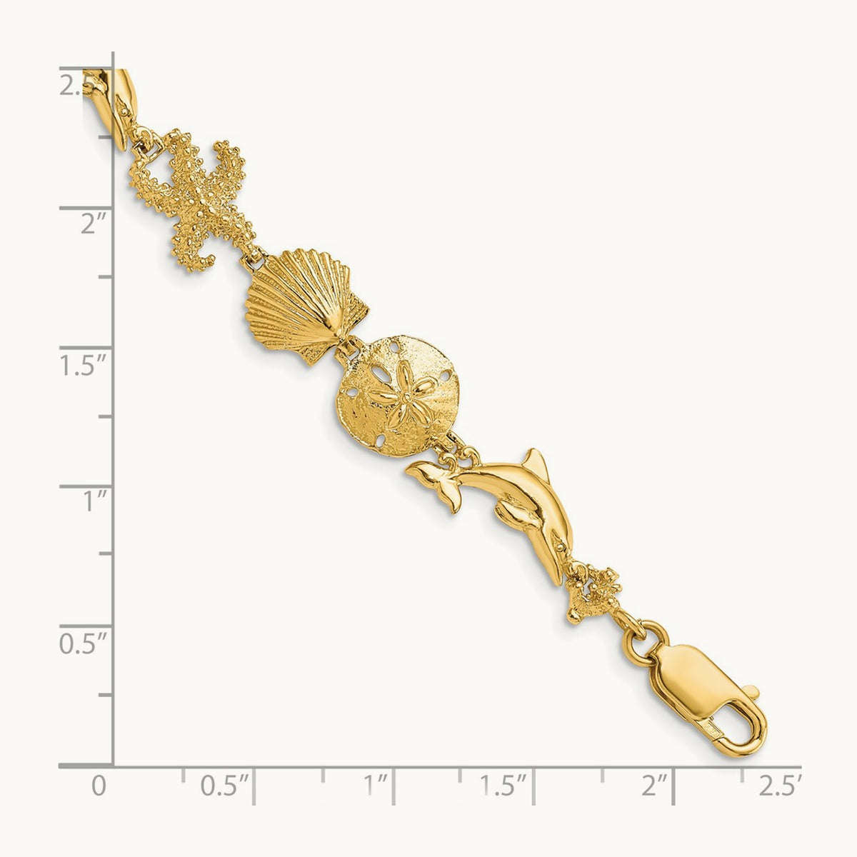 Seashore Theme Bracelet, 14K