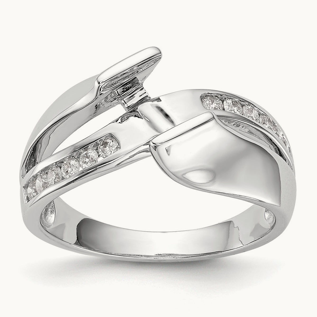 Semi-Mount Peg Set Engagement Ring, 0.20 ct tw Lab-Grown Diamond