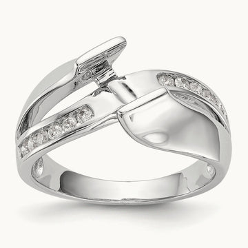 Semi-Mount Peg Set Engagement Ring, 0.20 ct tw Lab-Grown Diamond