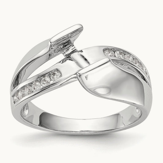 Semi-Mount Peg Set Engagement Ring, 0.20 ct tw Lab-Grown Diamond