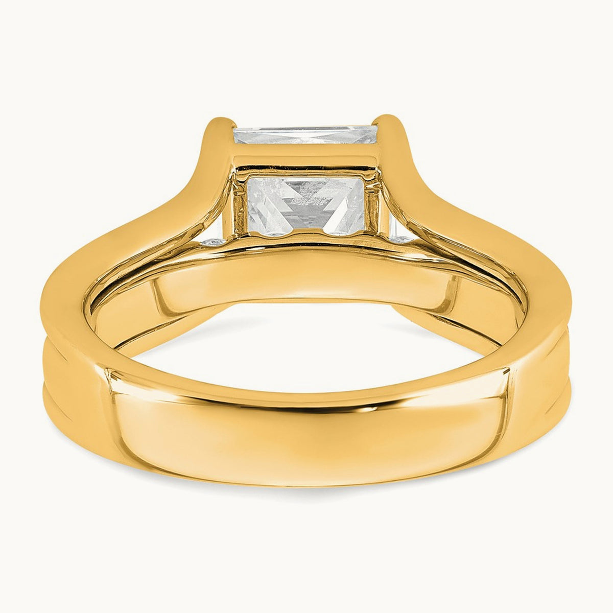 Princess Engagement Ring, 1.75-3.00 ct tw Lab-Grown Diamond — 3 1/6 ct, 14K Yellow Gold