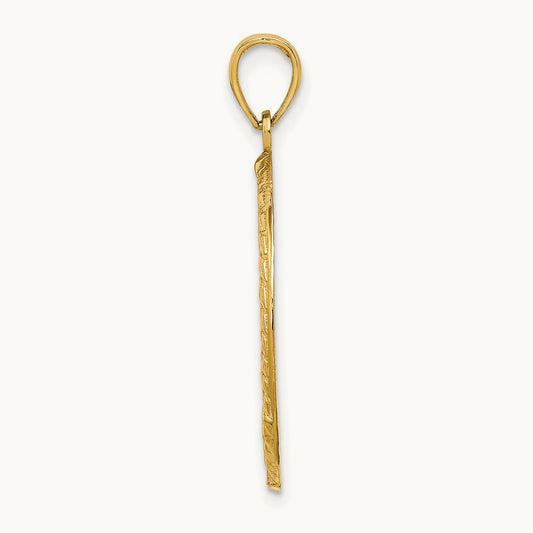 BOSTON Town Scene Round Charm, 14K