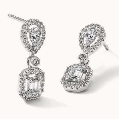 Dangle Halo Post Earrings, 1.00 ct tw Lab-Grown Diamond