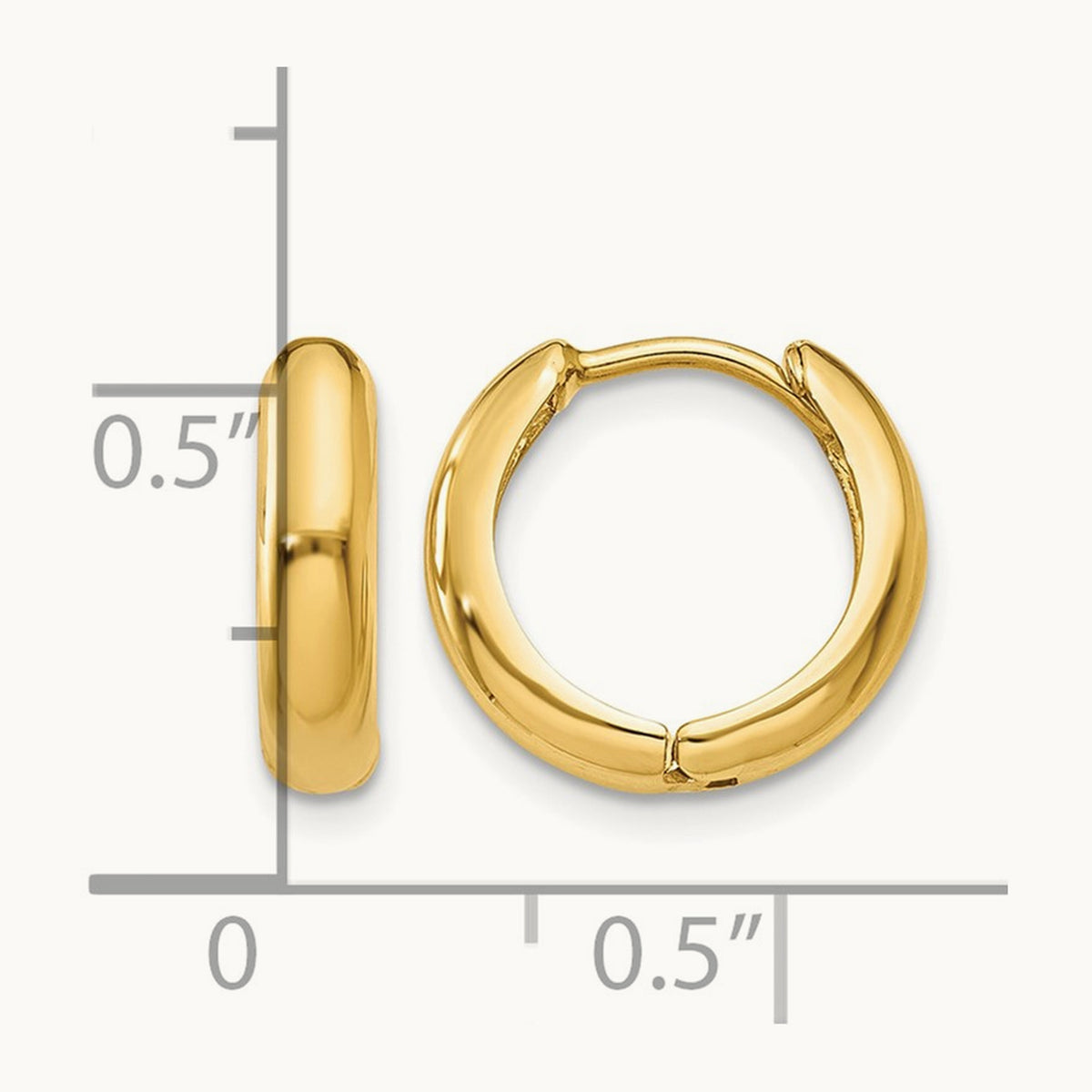 Polished Hinged Hoop Earrings — 14K Yellow Gold