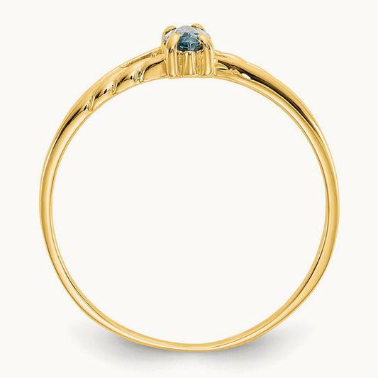 Aquamarine Birthstone Ring, 14K