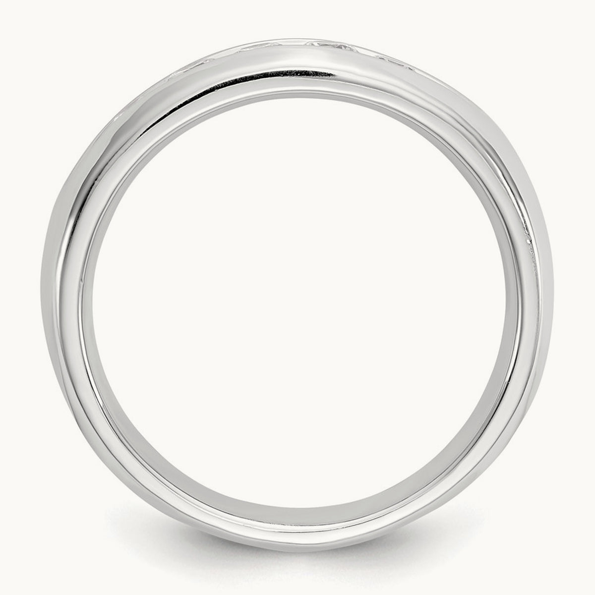 5-Stone Diamond Channel Band, 14K White Gold