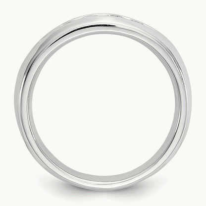 5-Stone Diamond Channel Band, 14K White Gold
