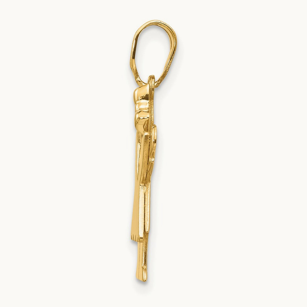 Solid Engravable Girl with Bow on Right Charm — 30mm