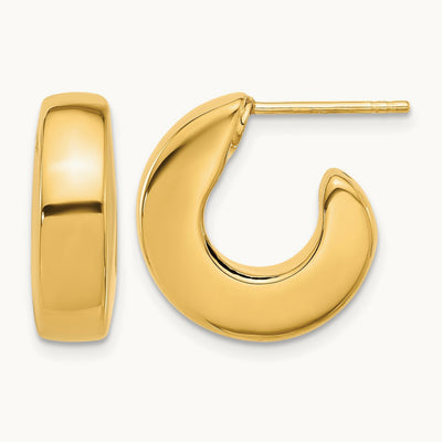 Polished J-Hoop Post Earrings — photo set