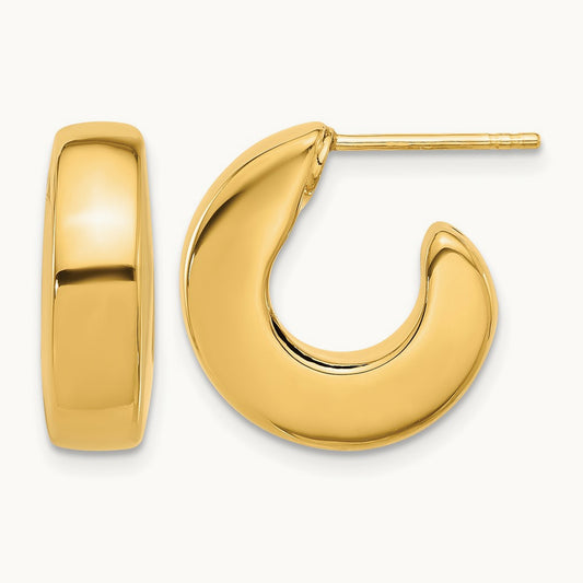 Polished J-Hoop Post Earrings — photo set