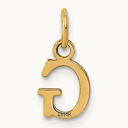 Cutout Letter G Initial Pendant, 14K Yellow Gold