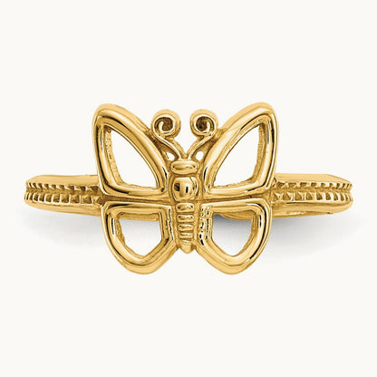 Butterfly Toe Ring, 14K
