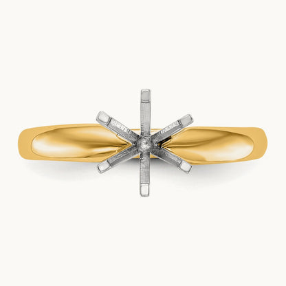 1/2ct. Medium-Weight Comfort-Fit 6-Prong Mounting, 14K Two-tone