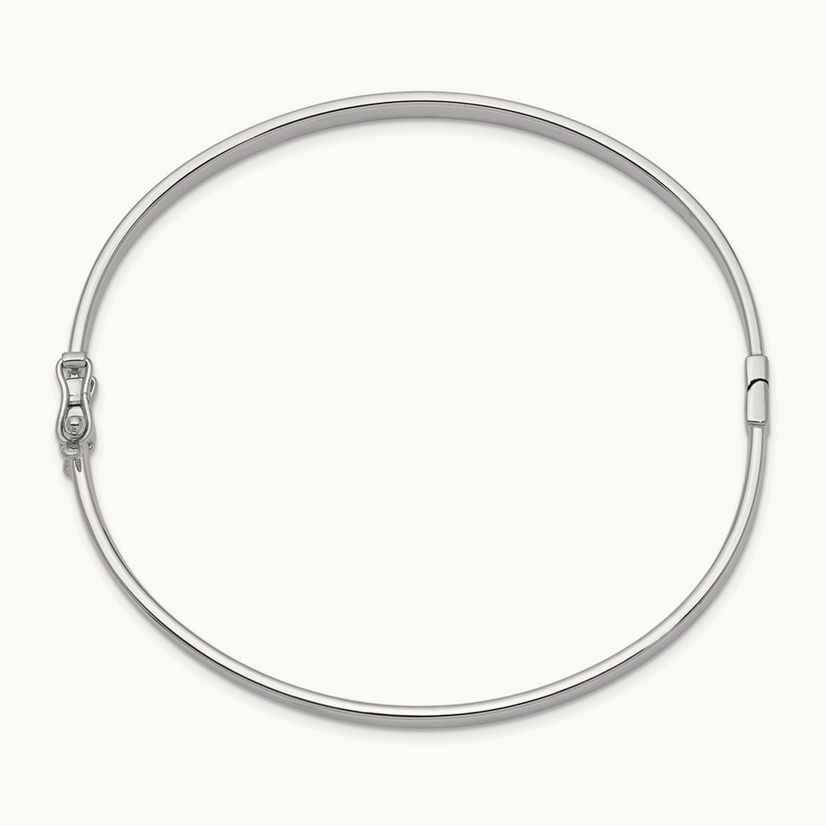 Hinged Bangle — 14K White Gold