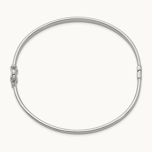 Hinged Bangle — 14K White Gold