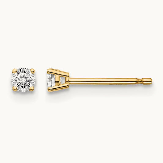 14y .15ct. I1 J-K Diamond Stud Push-on Post Earrings