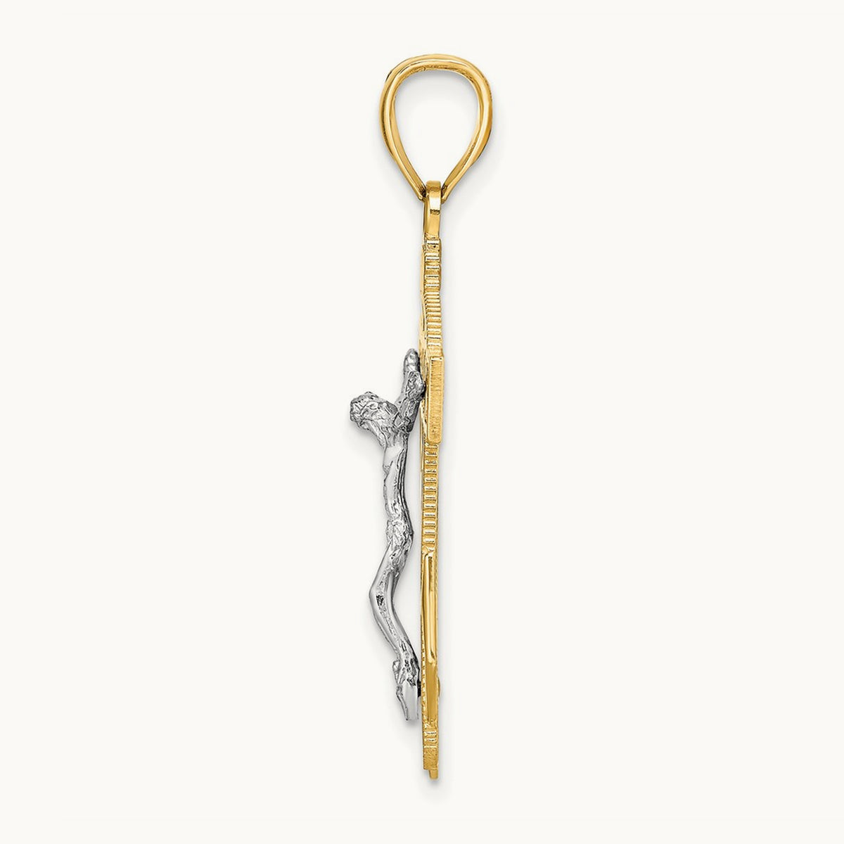 Mariner's Crucifix Pendant — 14K Two-Tone Gold, 39mm
