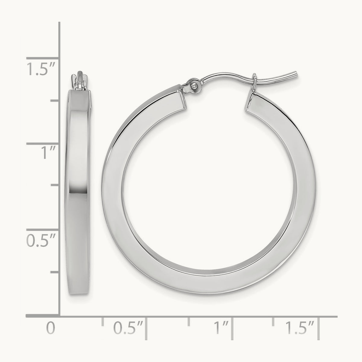 Polished Square Tube Hoop Earrings — Leslie's