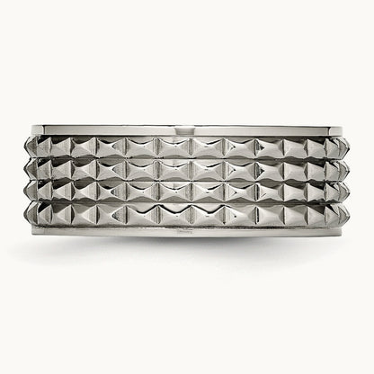 Polished Studded Band, 8mm, Titanium