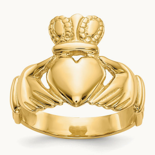 Men's Claddagh Ring, 14K
