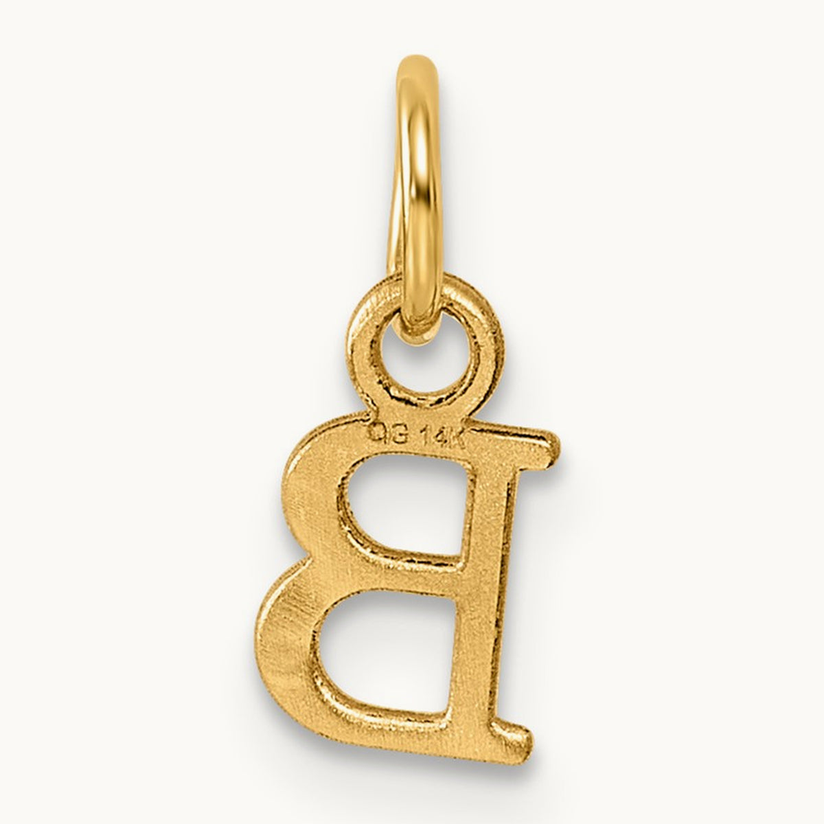 Cutout Letter B Initial Pendant, 14K Yellow Gold