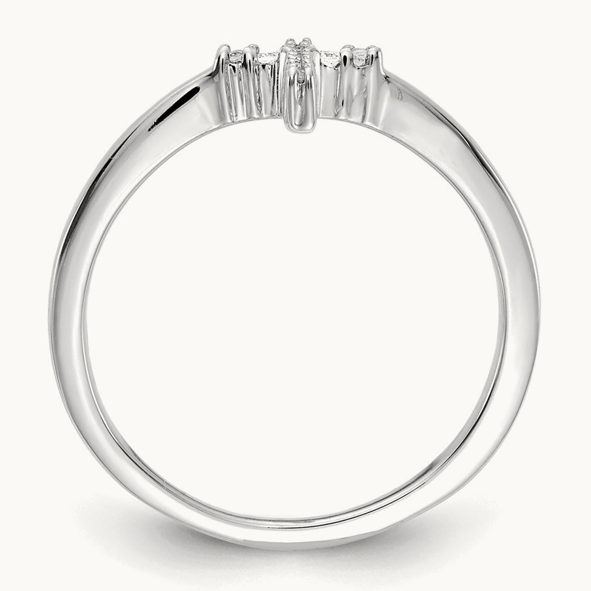 Diamond Cross Ring — 14K White Gold