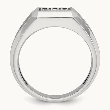 Square Cluster Men's Ring, 1.00 ct tw Lab-Grown Diamond