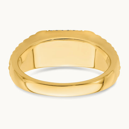 Square Ruby and Diamond Mens Ring, 14K