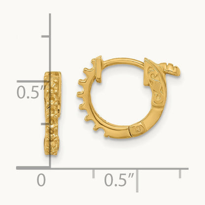 .31ct 14- Round Hoop w/ Safety Clasp Earring Mountings, 1.75mm, 14K