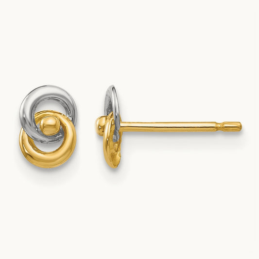 & Rhodium Love Knot Ear, 14K