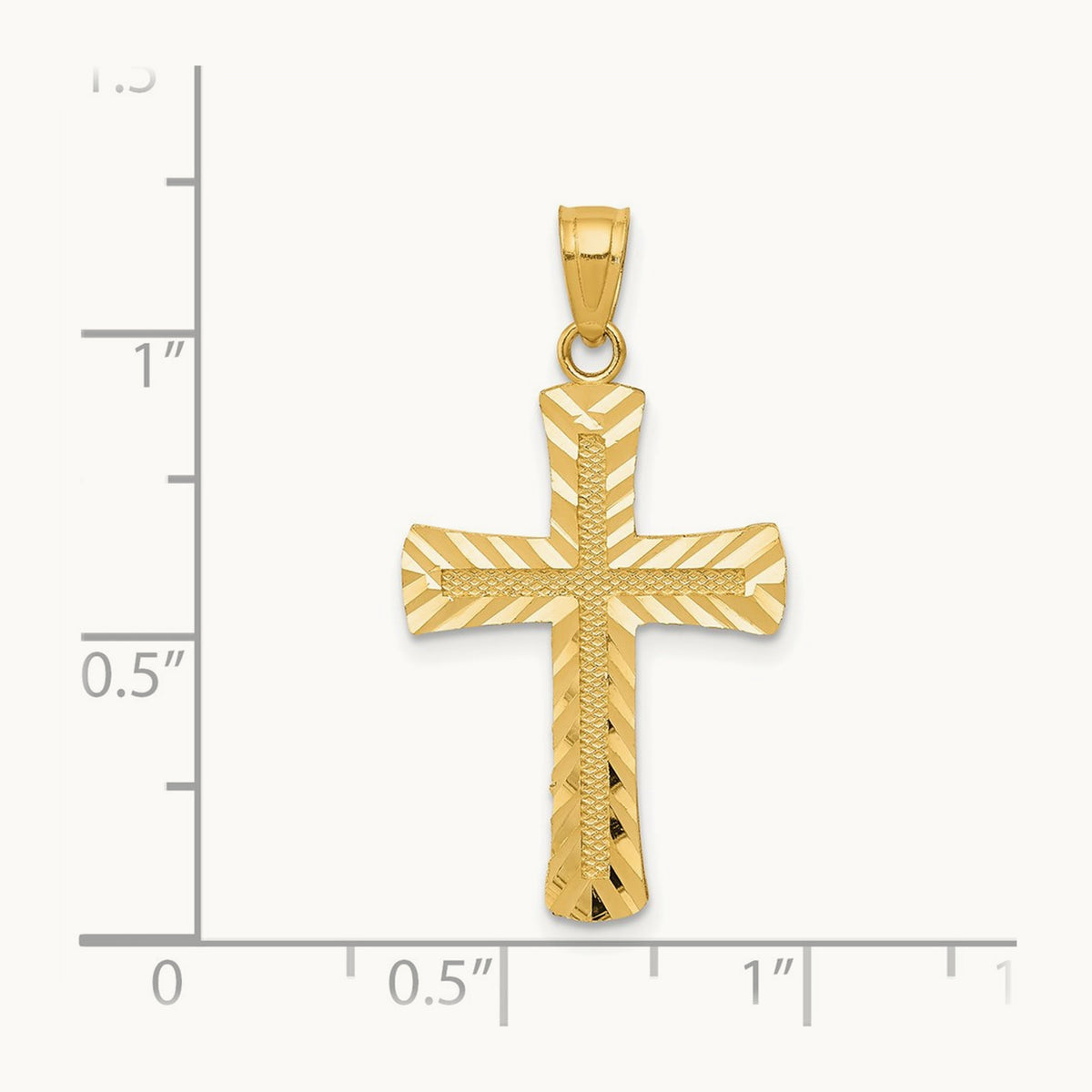 Diamond-cut Latin Cross Pendant — 38mm