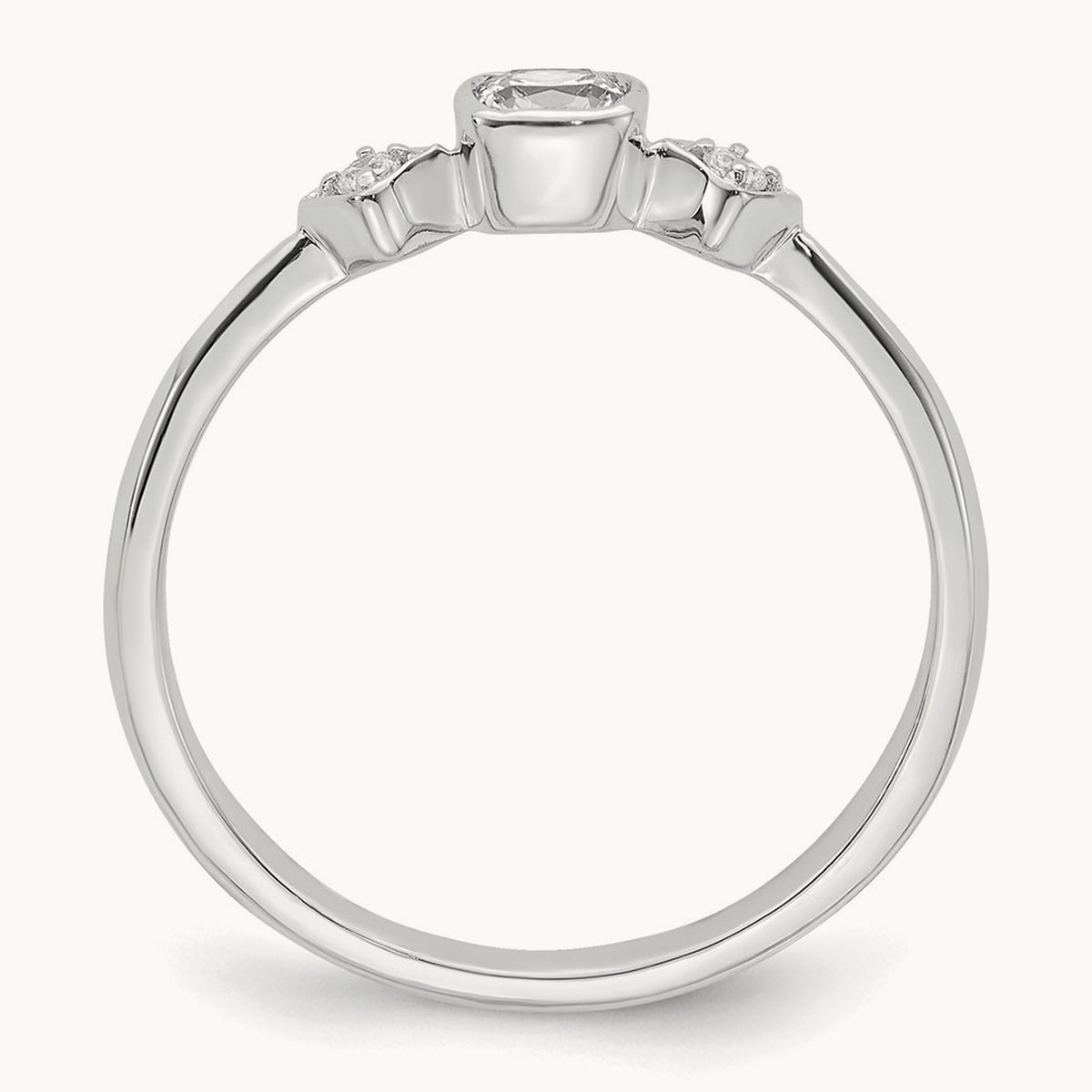 Petite Cushion Ring — 14K White Gold, 7