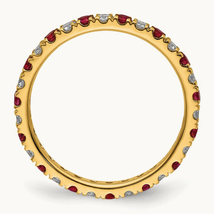 Created Ruby Eternity Band — 14K Yellow Gold, 2.25 mm