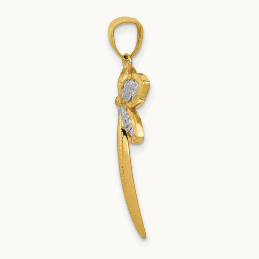 Dragonfly Pendant, 14K with Rhodium