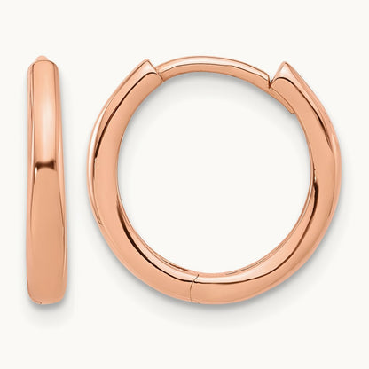 Polished Hinged Hoop Earrings — 14K Rose Gold