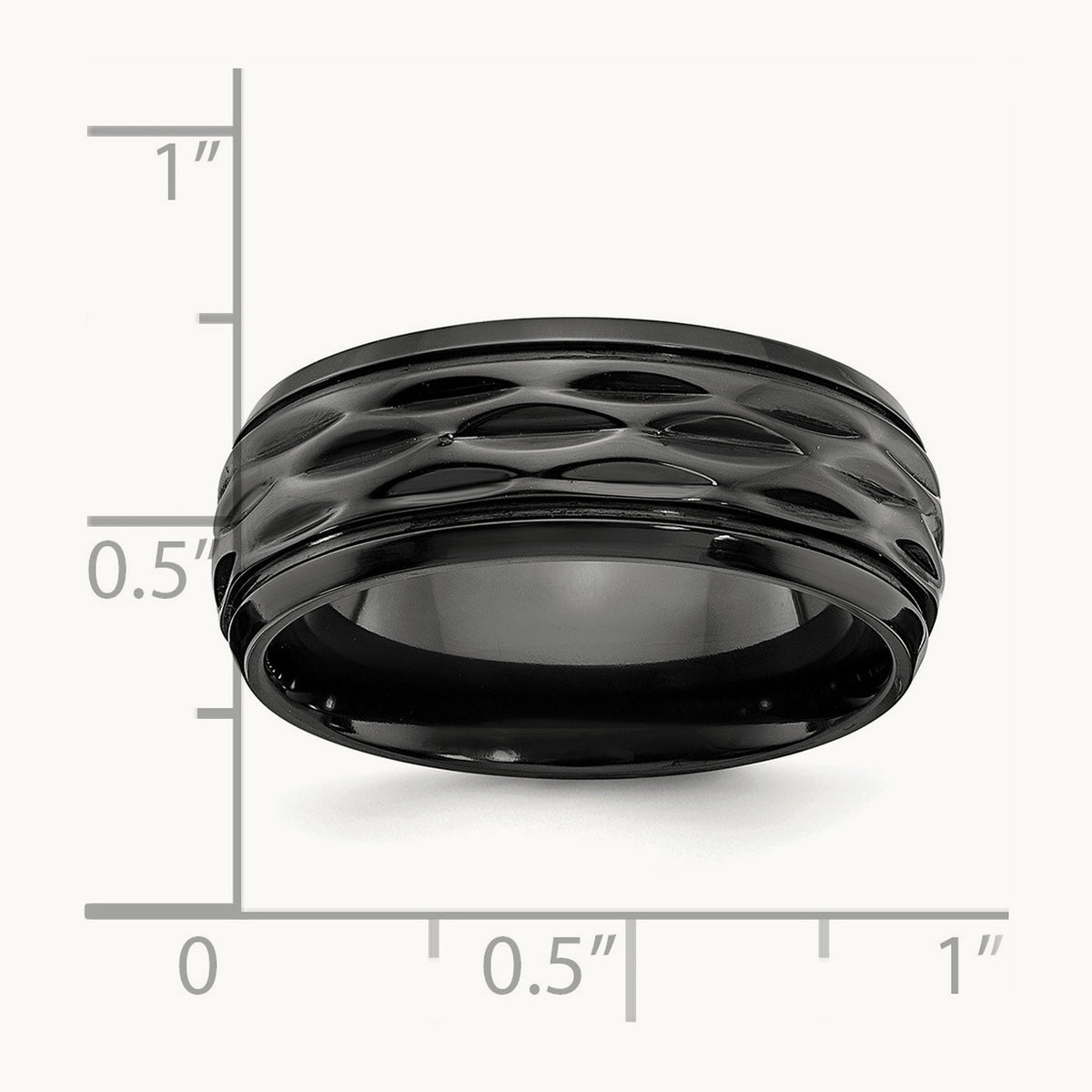 Black Zirconium Polished and D/C Band, 8mm