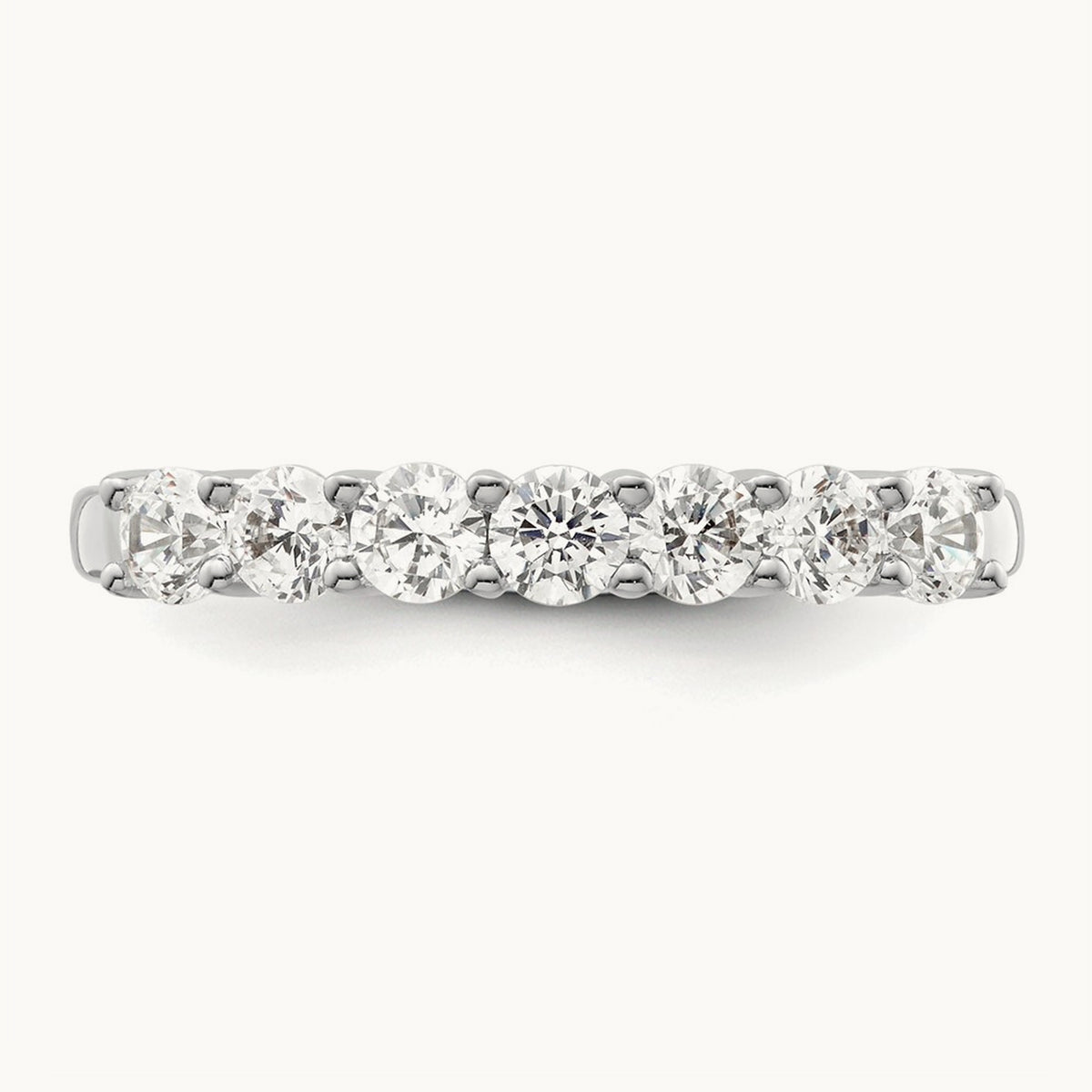 7-Stone Diamond Band, 14K White Gold